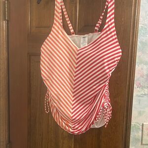 Lands' End Red and White Striped Bikini
